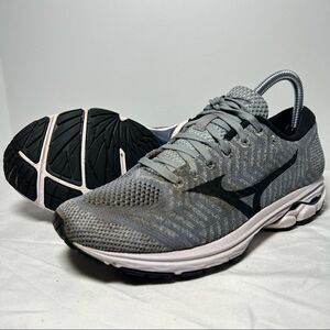 Mizuno Waveknit R2 Grey Blue Running Shoes 8.5